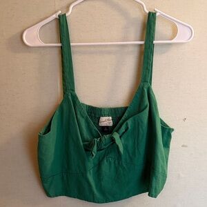 Universal Thread Green Crop Top with Bow Detail